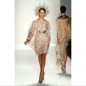 Norman Ambrose Runway Designer Rose Gold Dress